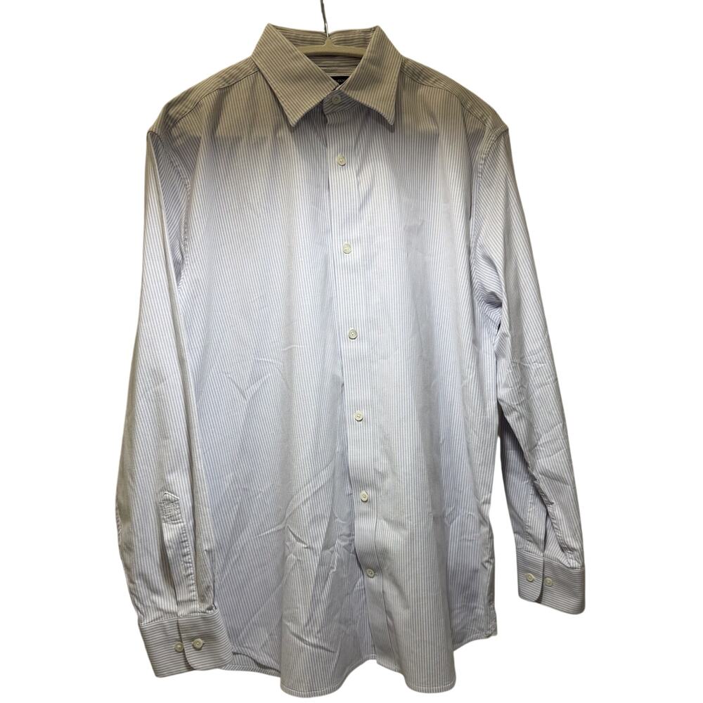 Banana Republic Tailored Slim Fit Dress Shirt Pinstripe L EUC